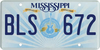 MS license plate BLS672