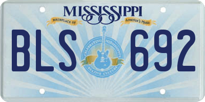 MS license plate BLS692