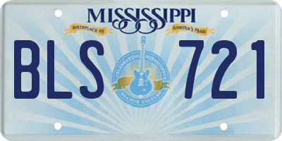 MS license plate BLS721
