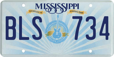 MS license plate BLS734