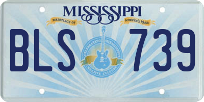 MS license plate BLS739