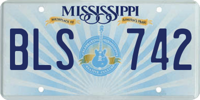 MS license plate BLS742