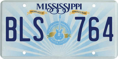 MS license plate BLS764