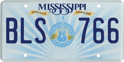 MS license plate BLS766