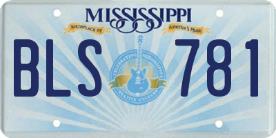 MS license plate BLS781