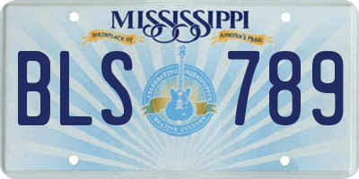 MS license plate BLS789