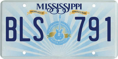 MS license plate BLS791