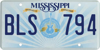 MS license plate BLS794