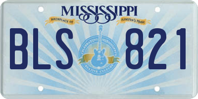 MS license plate BLS821