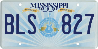 MS license plate BLS827