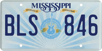 MS license plate BLS846