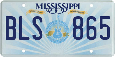 MS license plate BLS865