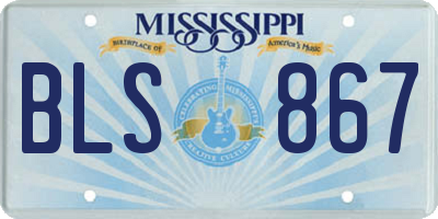 MS license plate BLS867