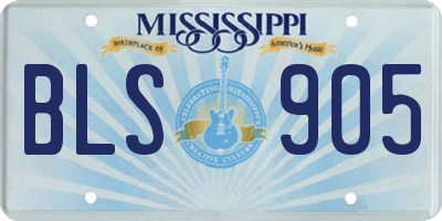 MS license plate BLS905