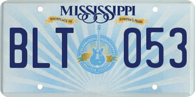MS license plate BLT053