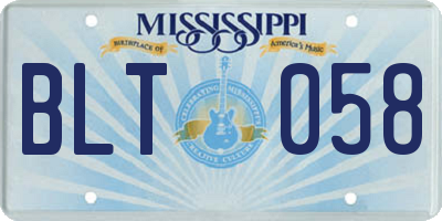 MS license plate BLT058