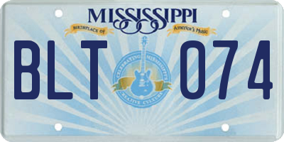 MS license plate BLT074