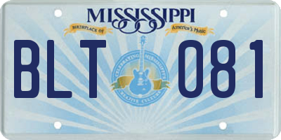 MS license plate BLT081