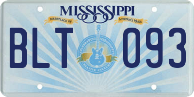 MS license plate BLT093