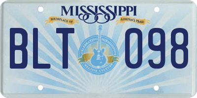 MS license plate BLT098