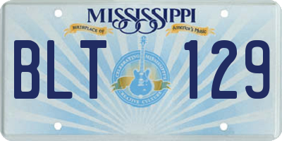 MS license plate BLT129