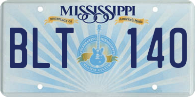 MS license plate BLT140