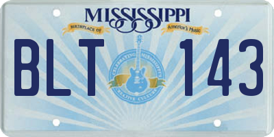 MS license plate BLT143