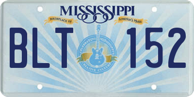 MS license plate BLT152