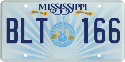 MS license plate BLT166