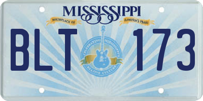 MS license plate BLT173