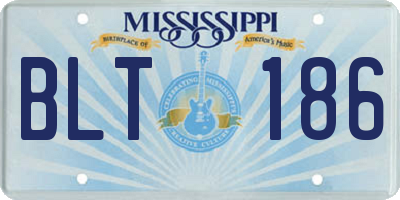 MS license plate BLT186