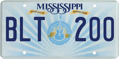 MS license plate BLT200