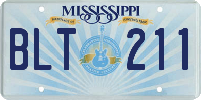 MS license plate BLT211