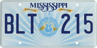 MS license plate BLT215