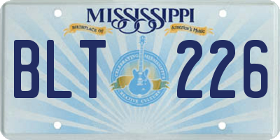MS license plate BLT226