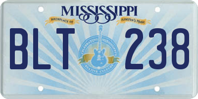 MS license plate BLT238