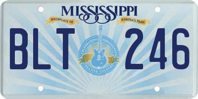 MS license plate BLT246