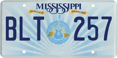 MS license plate BLT257