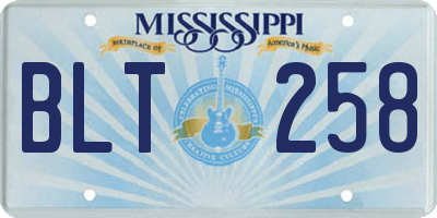 MS license plate BLT258