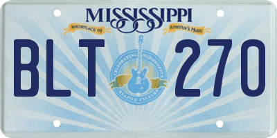 MS license plate BLT270