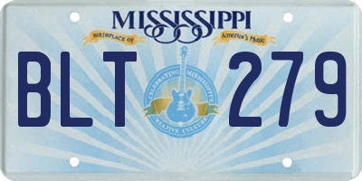 MS license plate BLT279