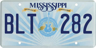 MS license plate BLT282