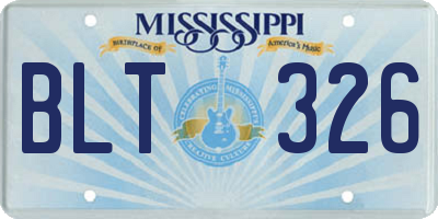 MS license plate BLT326
