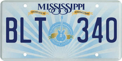 MS license plate BLT340
