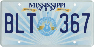 MS license plate BLT367