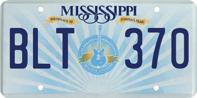 MS license plate BLT370
