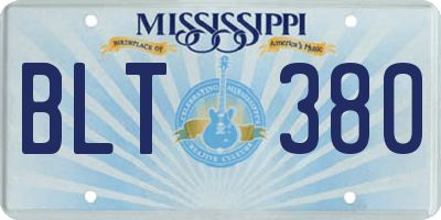 MS license plate BLT380