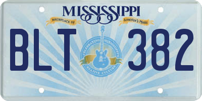 MS license plate BLT382