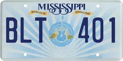 MS license plate BLT401