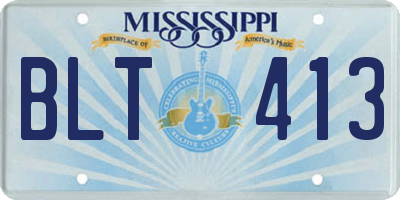 MS license plate BLT413